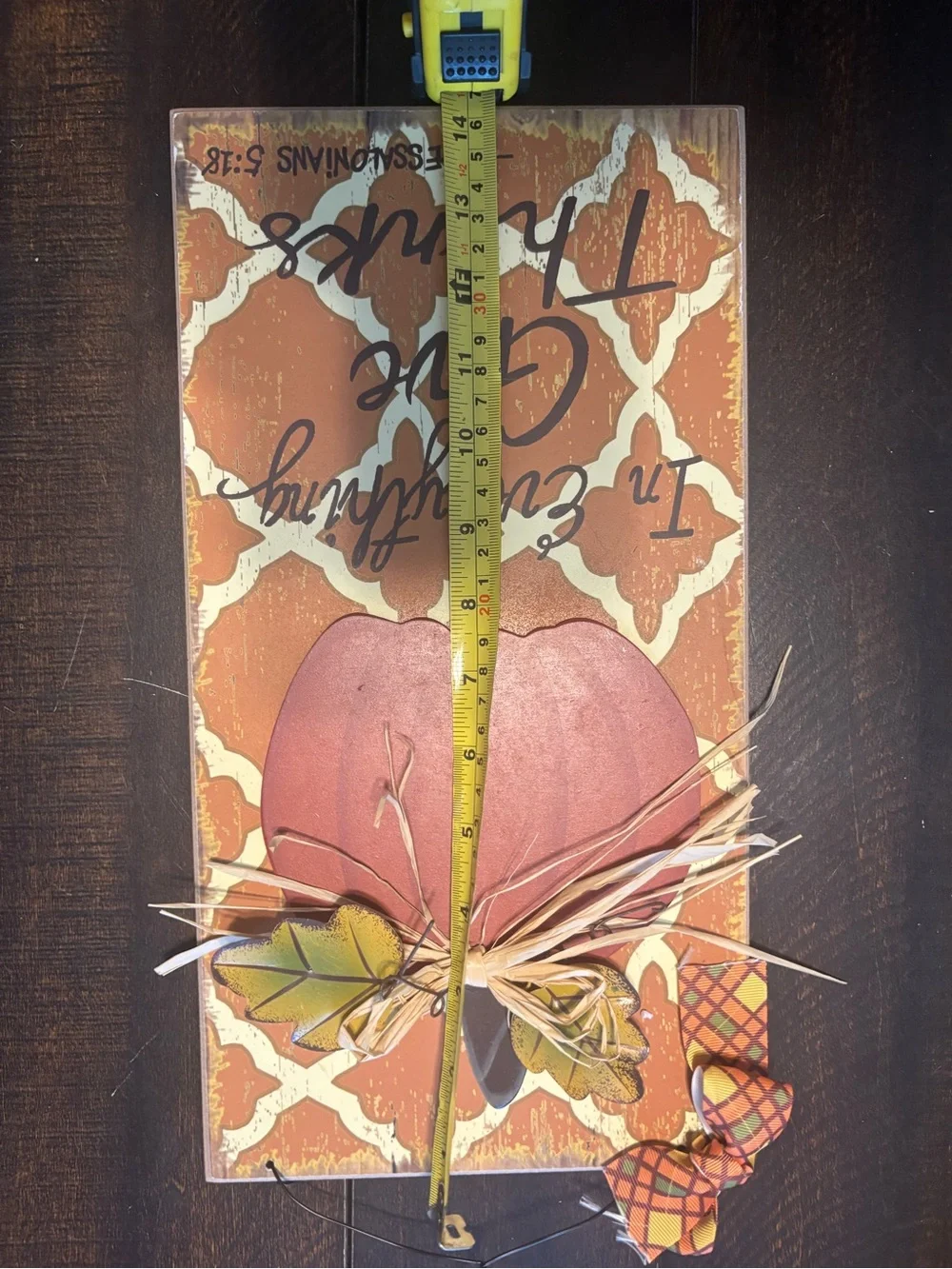Happy Harvest Orange Pumpkin Wall Decor - Seasonal Fall Sign